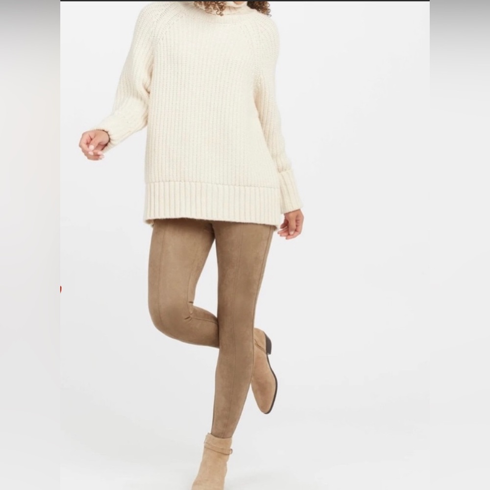 SPANX - NWT Suede Camel Leggings SZ large
